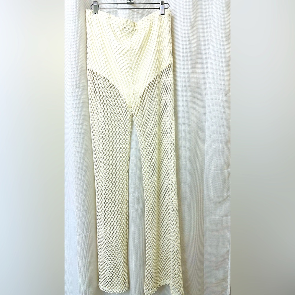 Fashion nova white swimsuit cover up pants